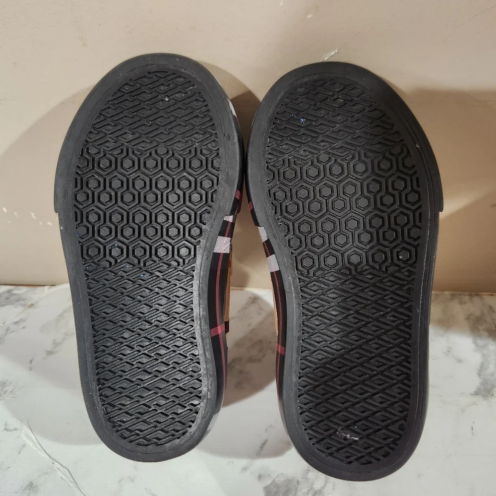 BURBERRY Markham Check Grip-Strap Sneaker Kids Size 24 Size 8c - Picture 7 of 7